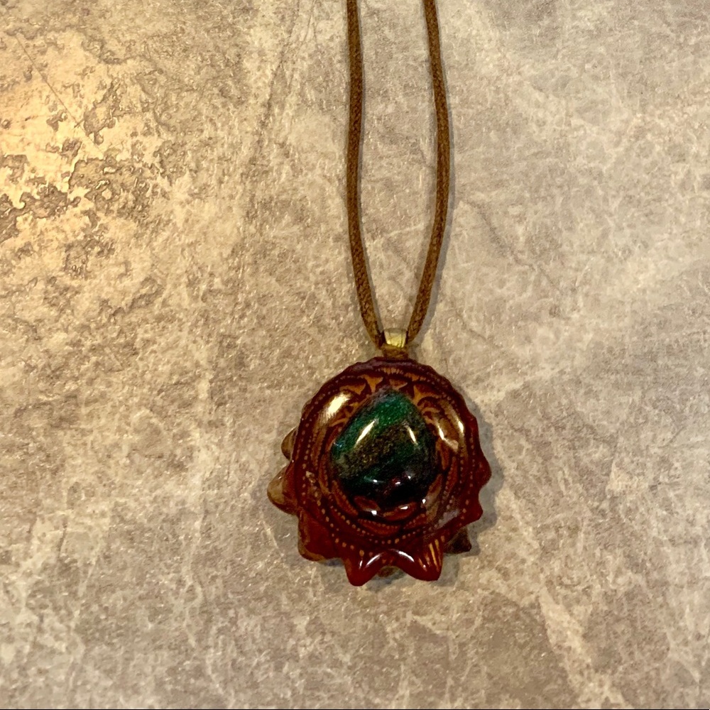 Third Eye Pinecone Black Opal Necklace - Picture 1 of 3
